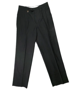 Vintage Valentino Garavani Mens Dress Pants 34/32 Pleated Charcoal Wool Classic - Picture 1 of 9