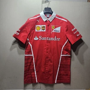 Scuderia Ferrari Santander Formula 1 F1 team shirt 2017 Puma Size M pit-pit 60cm - Picture 1 of 10
