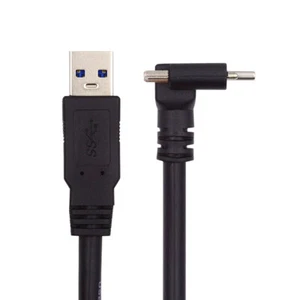USB 3.1 Type-C Down Up Angled Dual Screw Locking to Standard USB3.0 Data Cable - Picture 1 of 7