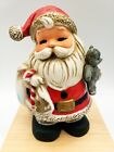 Santa Claus Figurine Decor Coin Bank Christmas Teddy Bear Homco 5610 Porcelain