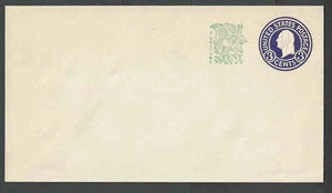 U539 PC 3c ENTIRE PURPLE REVALUED TO 4c DIE 1 MINT UPSS #3443  SIZE 10 Wmk 41 - Picture 1 of 1