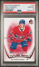 2021-22 SP Authentic Limited Red #101 Cole Caufield RC - PSA 10 GEM MT
