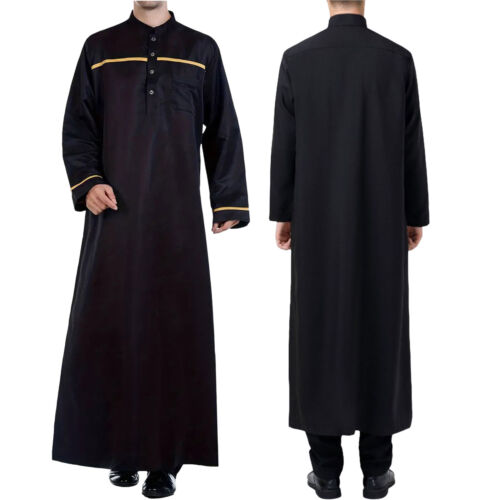 Men Cardigans Abaya Shirt Tunic Robe Dubai Muslim Halloween Thobe Islamic Arab