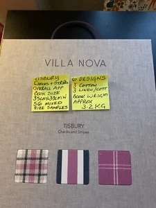 Villa Nova Tisbury Checks & Stripes Fabric Sample Book-56 Samples, Cott & Lin/co - Picture 1 of 24