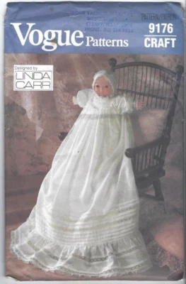Vogue Craft Sewing Pattern 9176, Doll's Christening Dress, 16"', 40.5 cm Height - Image 1 of 2