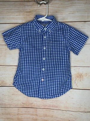 Crewcuts Everyday Boys Short Sleeve Button Up Collar Shirt Blue Size 2 Top - Изображение 1 из 3