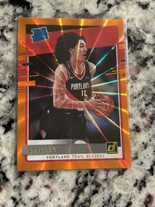 CJ Elleby 2020-21 Panini Donruss Rated Rookie Orange Laser Trail Blazers #223