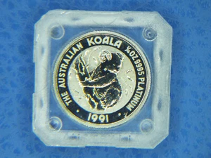 1/4 oz Unze Platin 9995 Australian Koala 1991 25AUD OVP BU Originalkapsel - Bild 1 von 2