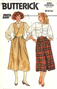 Butterick Sewing Pattern Women's SKIRT BIB CLASSIC SHIRT 3331 Sz 8-10-12 UNCUT - Picture 1 of 4