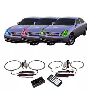 RGB Multi Color Bluetooth Headlight Halo kit for Infiniti G35 03-04 - Foto 1 di 6
