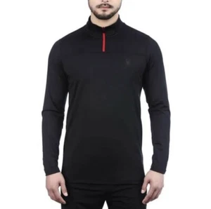 Spyder Active Hombre Rendimiento 1/4 Cremallera. Grande, negro, elástico en cuatro direcciones. - Imagen 1 de 4