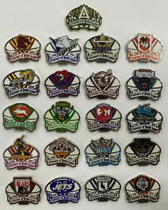 333384 SET OF 21 ARL NRL CENTENARY OF RUGBY LEAGUE 1908 2008 METAL PINS BADGES - Picture 1 of 2