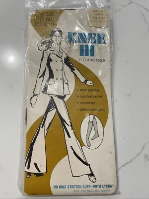 Medias de nylon vintage Knee Hi de los años 70 muy raras Foto 1 de 4