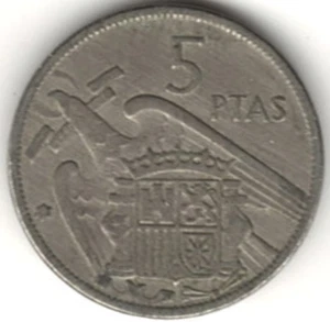 1961 SPANIEN FÜNF PESETEN ~ SIE BEWERTEN ES. stk 100 - Bild 1 von 4