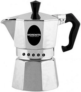 Macchinetta Caffè Caffettiera Moka Bialetti Morenita in Alluminio 9 Tazze - Foto 1 di 3