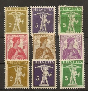 SUIZA Yvert 128/136*/ (º) Helvetia 1909/1910 Serie completa NL094 - Picture 1 of 1