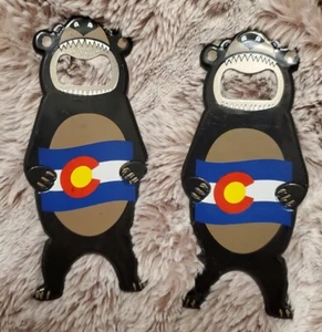 Lot of 2 - Denver Flag Souvenir Bear Bottle Opener - Picture 1 of 3