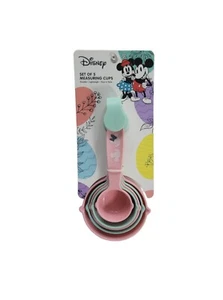 Disney Set of 5 Measuring Cups Mickey & Minnie Mouse Pink & Green New  - Picture 1 of 4
