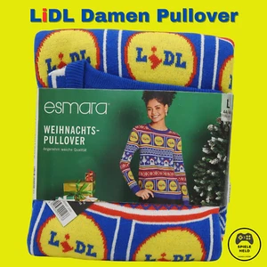 Lidl Weihnacht Pullover Ugly Christmas Sweater blau Damen Größen S/M/L - Bild 1 von 2