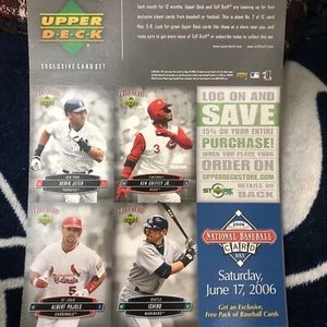 2006 Baseball Tuff stuff upper deck sheet 2 of 12 exclusive card set Ken Griffey - Picture 1 of 2