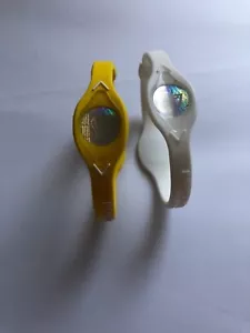 2 PCS WHITE & YELLOW Power Balance Energy Health Band Bracelet XS,S,M,L,XL - Picture 1 of 1