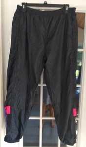 Vintage Unbranded Women's Track Wind Pants Elastic Waist Lined Black Size XL - Picture 1 of 5