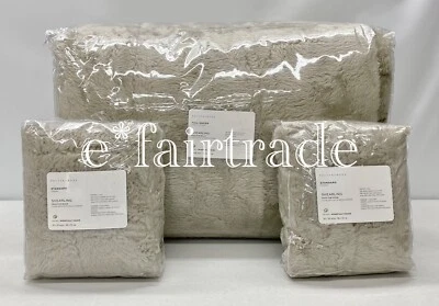 NUEVO Edredón Pottery Barn Imitación Piel de Oveja COMPLETO/REINA con 2 Fundas ESTÁNDAR ~ Piedra Foto 1 de 3