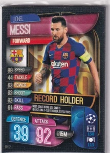 Topps Match Attax Extra CL 2019/20 Rh 2 Lionel Messi Record Set - Picture 1 of 1