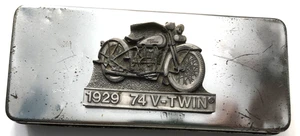 Harley Davidson Candy Blechkoffer 1995 mit 1929 74 V-Twin Emblem oben 9,5" - Bild 1 von 6