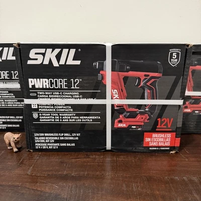 SKIL PWRCORE 12 12V Li-Ion Brushless Flip Drill Battery/Charger DL6300D-11 NEW - Photo 1/4