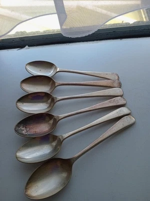 Set Of Six Vintage Silver Plated Teaspoons - Image 1 of 4
