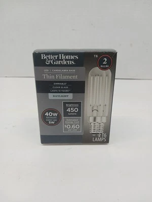 Better Homes & Gardens T6 LED Light Bulbs , 4 Watts (40W Equivalent) 2pk New - Image 1 of 4