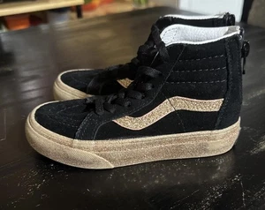 VANS KIDS 11 Sparkle Rose Gold/Black Suede SKATEBOARDING HI TOP ZIP UP SNEAKERS - Picture 1 of 12