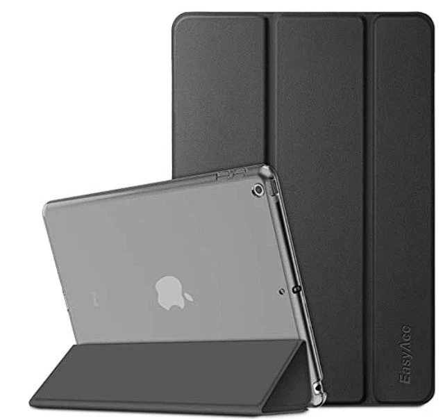 EasyAcc Black Leather Case for iPad 7/8th Generation 2019/2020 10.2 inch - Black - Image 1 of 4