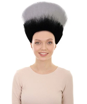 Peluca corta recta blanca con reflejos mixtos negros inspirada en Pop Diva para mujer Foto 1 de 4