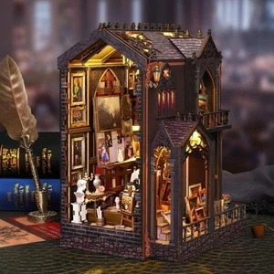 DIY Gothic Art Studio Book Nook Kit Miniature Model with LED Light Gift Decor - Picture 1 of 10