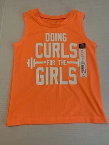 Boys Okie Dokie Shirt Size 5T Orange Tank Top No Sleeves Summer School New - Picture 1 of 3