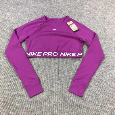 Camisa corta Nike Pro Dri-FIT para mujer grande púrpura manga larga gimnasio FJ5484-516 Foto 1 de 4