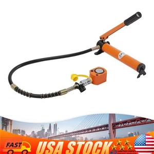 Pompa cric idraulico 10 tonnellate cilindro ram pompa manuale idraulica manuale basso profilo - Foto 1 di 14