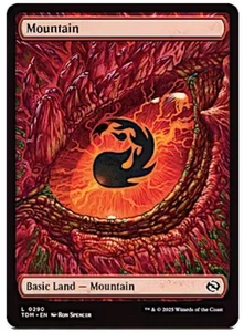 5 X Montaña Arte Completo Ojo de Dragón Tierra Básica Magic The Gathering Tarkir Dragonstorm Casi Nuevo Inglés - Imagen 1 de 2