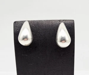 Orecchini vintage in argento sterling 925 a goccia cava modernariato post - 2,7 g - Foto 1 di 4