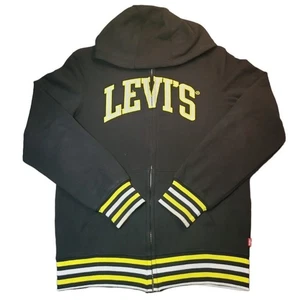 Levi’s Felpa con Cappuccio Bambini Gioventù L Full Zip Nera Retrò Preppy Heritage Logo Giacca - Foto 1 di 9