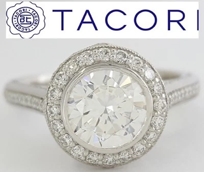 0.37 ct TACORI Starlit 306-25RD75 Platinum Round Semi-Mount Engagement Ring - Image 1 of 4