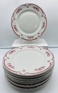 (9) Shenango Chardon Rose Red Dinner Plates Set Floral Restaurant Dinner Ware - Picture 1 of 22