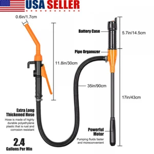 Upgraded Battery Operated Electric Fuel Siphon Pump Transfer Oil Liquid Pump USA - Picture 1 of 10