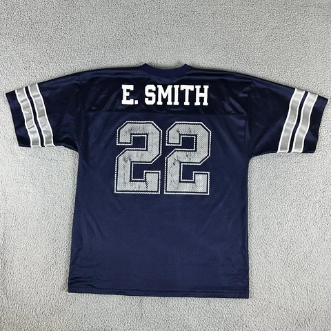 Vintage Dallas Cowboys Jersey Men Large Blue Emmitt Smith Logo Athletic USA Cover