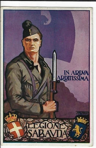 Italian Art Military MVSN Postcard Io Legione Sabauda Artist Signed - Picture 1 of 2