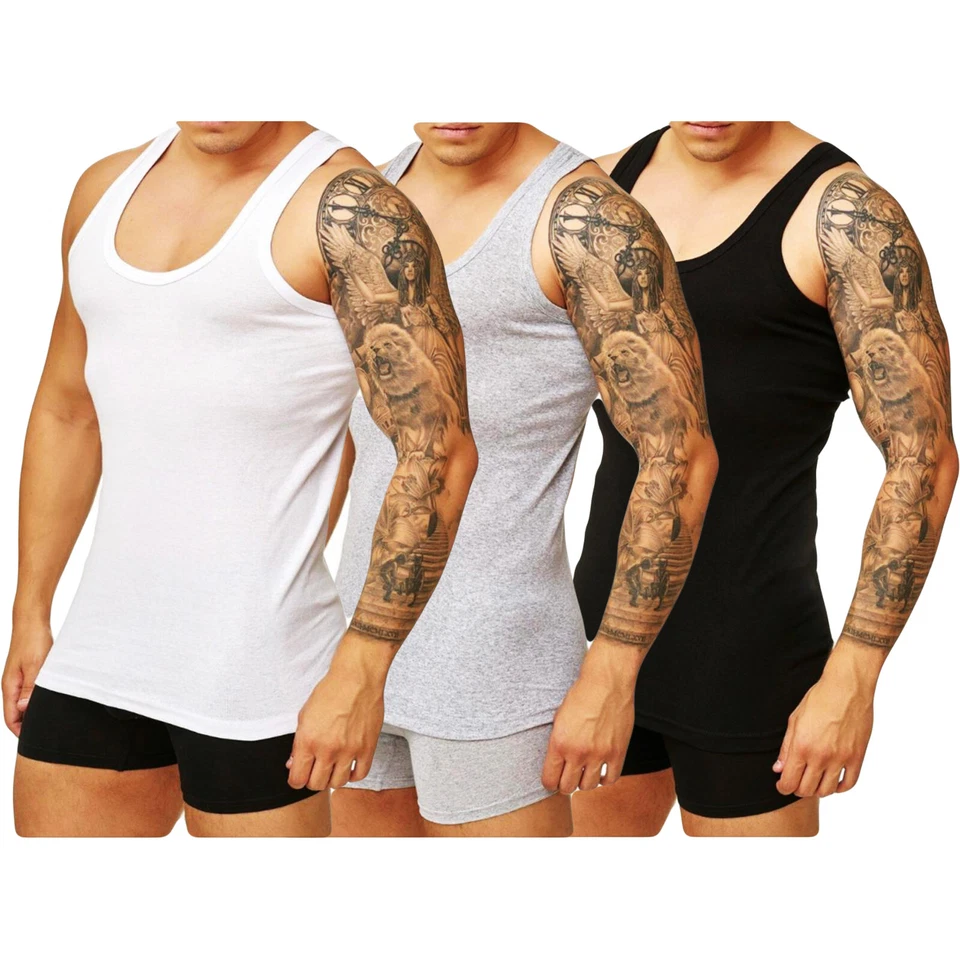 Herren Unterhemd 4er Pack Feinripp Baumwolle Tanktop Achselhemd Muskelshirt - Bild 1 von 4