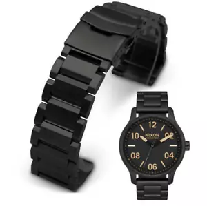 Black Metal Steel Replacement Watch Band Fits Nixon Patrol 42mm #5002 - Picture 1 of 3