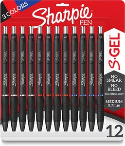 Sharpie S-Gel, Gelstifte, mittlere Spitze (0,7 mm), verschiedene Farben, 12 Stück - Bild 1 von 12